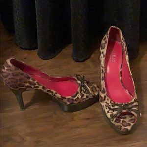 Guess leopard print heels